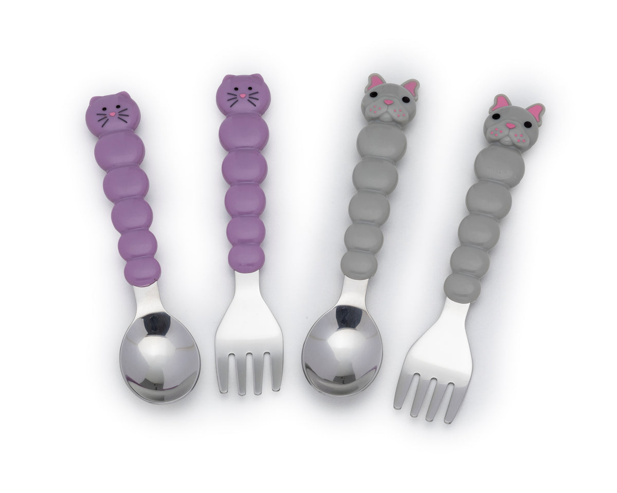 Silicone Caterpillar Spoon & Fork Set – Meliibaby