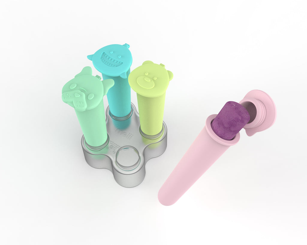 Silicone Push Pops, 4-Pack of Ice Pops with Tray