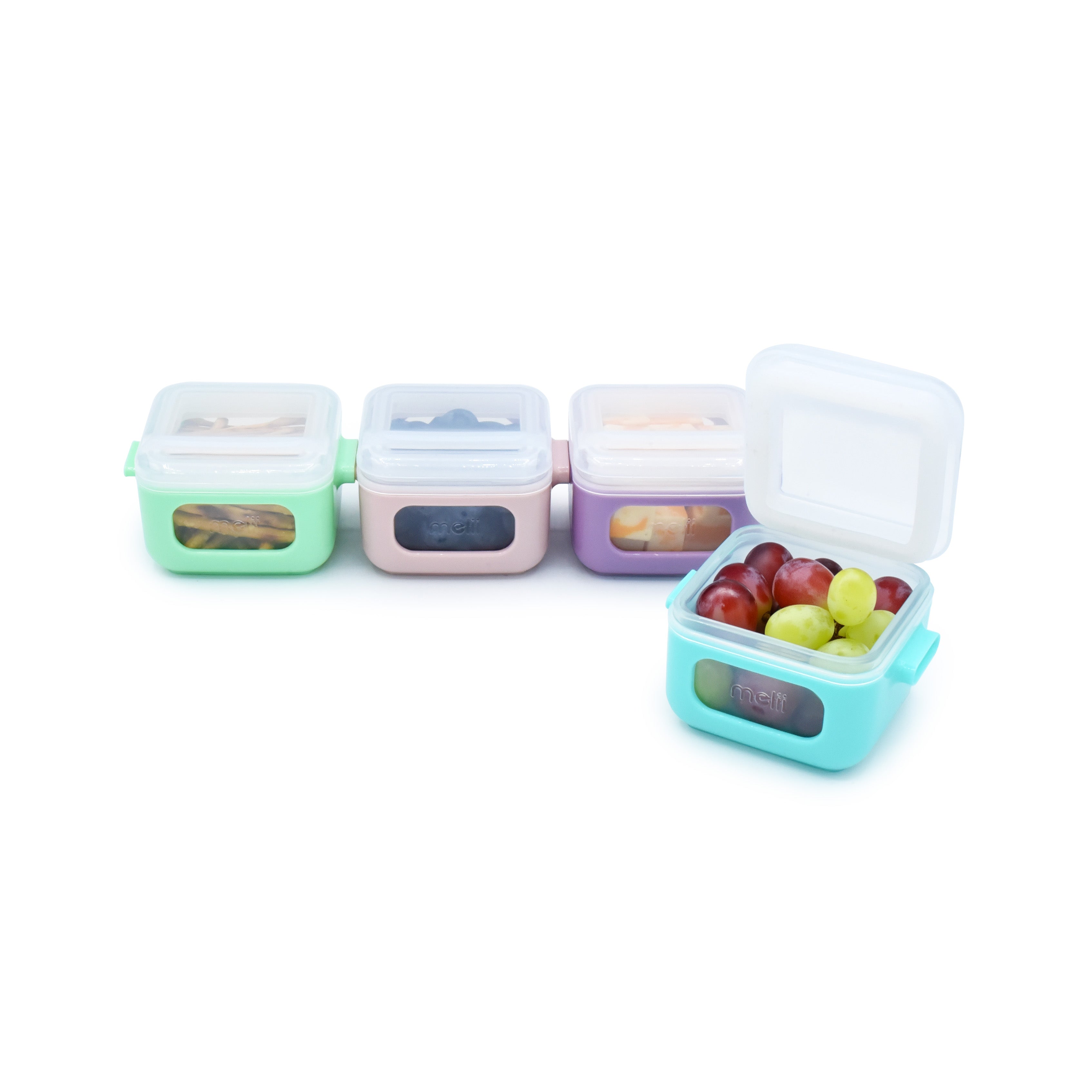 Melii Snap & Go Baby Food Containers - 4 Oz Silicone Storage Containers, 4-Pack, Freezer Safe