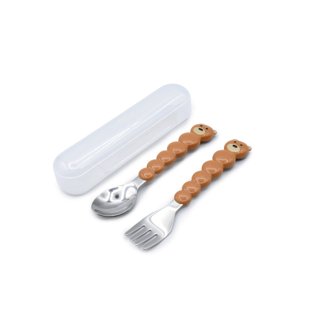 Stainless Steel Spoon & Fork Set with Carrying Case