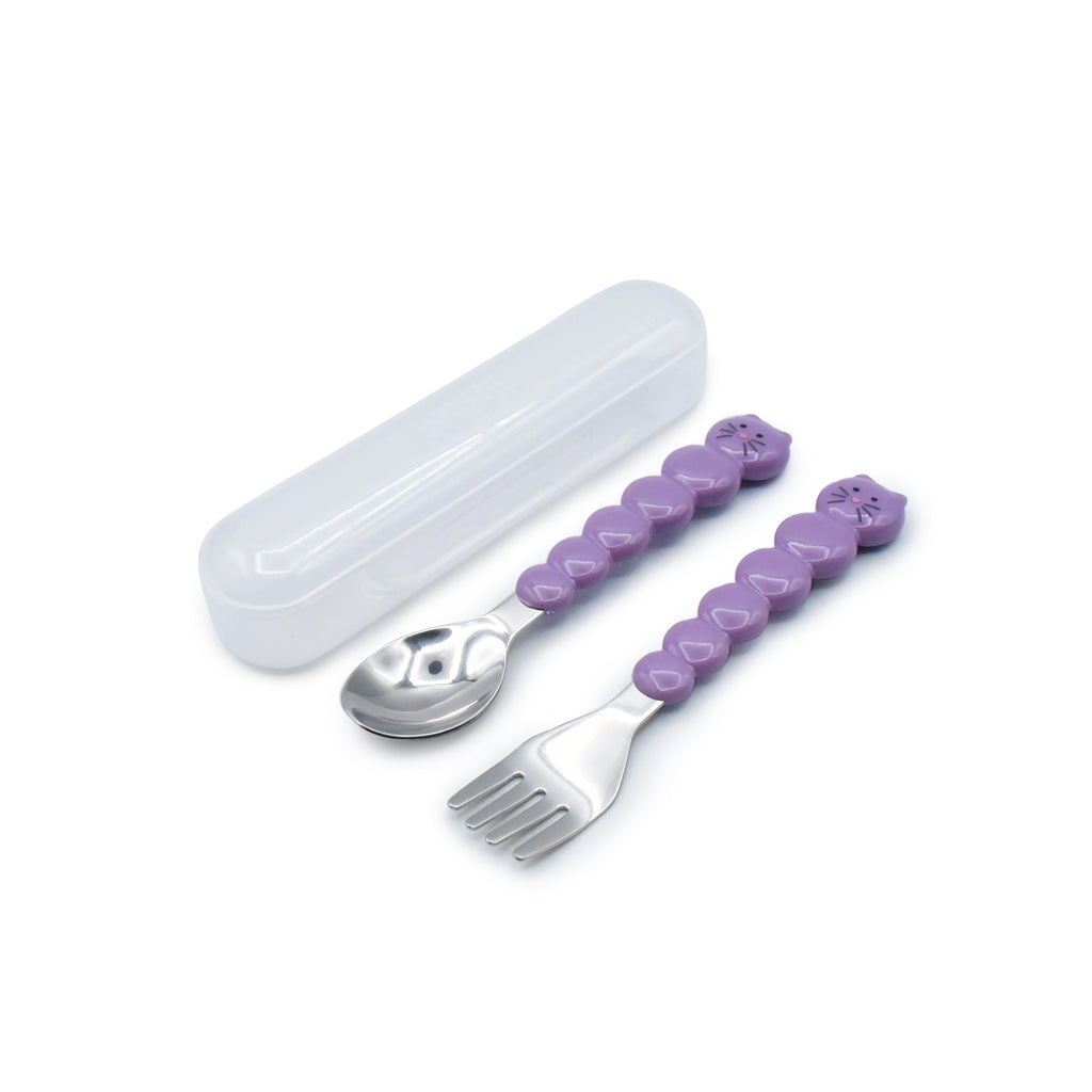 Stainless Steel Spoon & Fork Set with Carrying Case