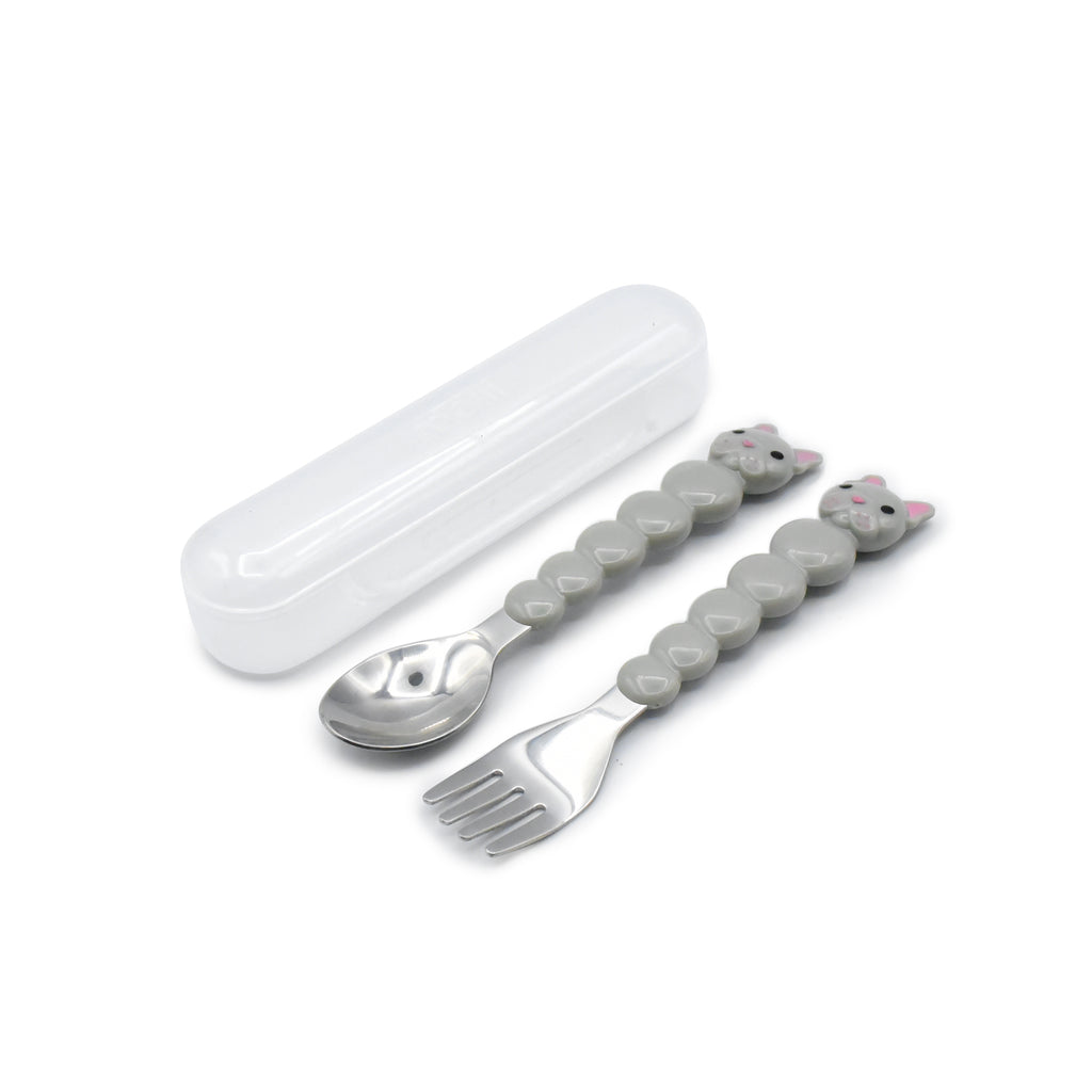 Stainless Steel Spoon & Fork Set with Carrying Case