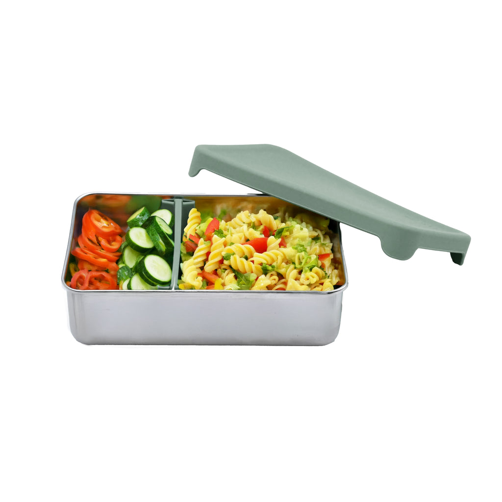 Stainless Steel Bento Box with Silicone Lid & Removeable Divider