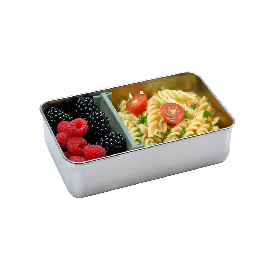 Stainless Steel Bento Box with Silicone Lid & Removeable Divider