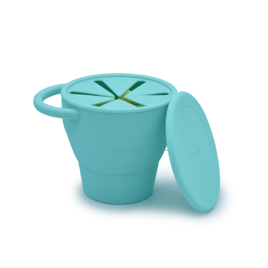 100% Silicone Collapsible Snack Container with Finger Trap