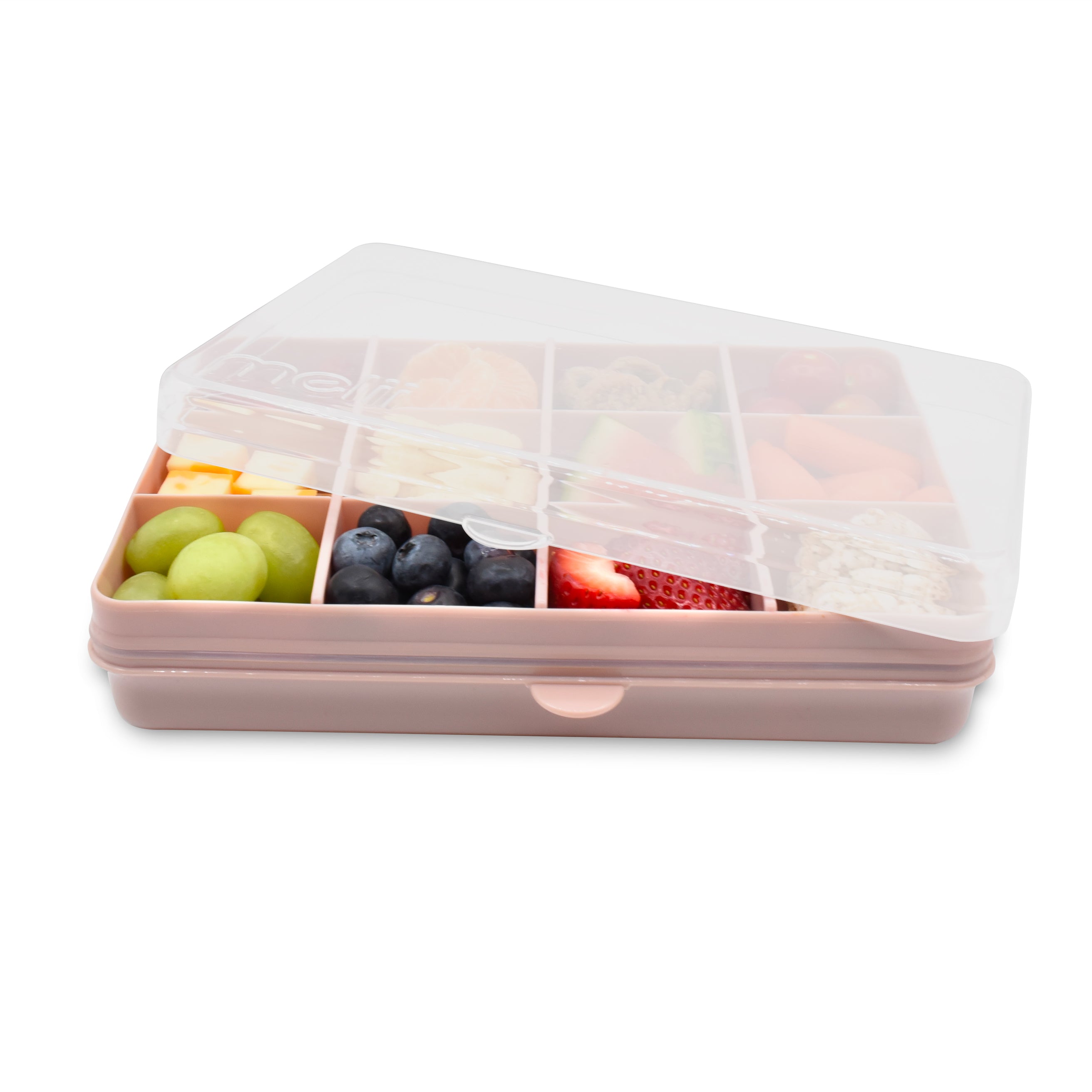 BRUVER Snack box container. Our new and improved-snack tray with lids-for  nuts, treats, and all kinds of foods. Enjoy this-snackle box container-with