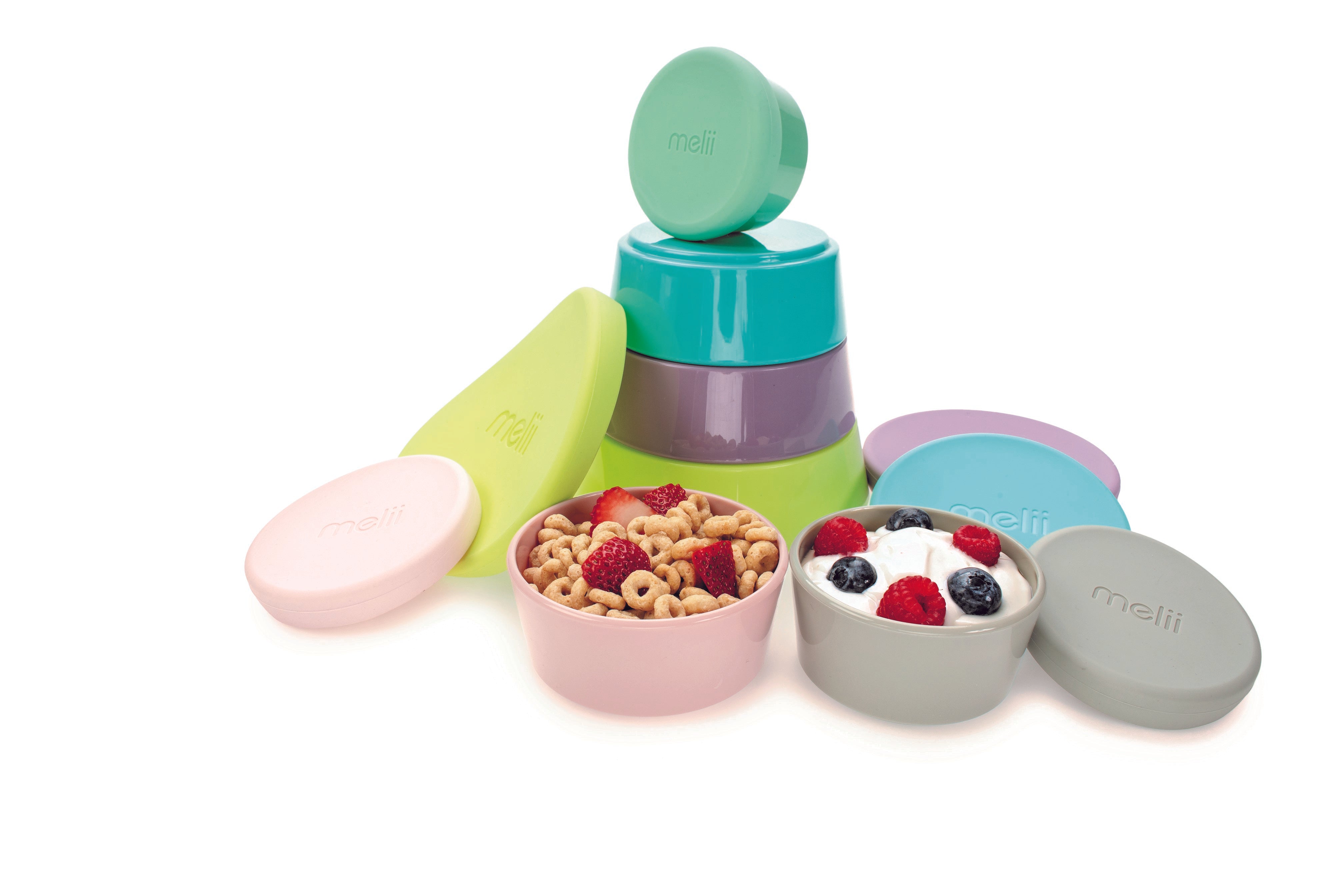 Stacking & Nesting Containers with Silicone Lids - 12 pieces – Meliibaby