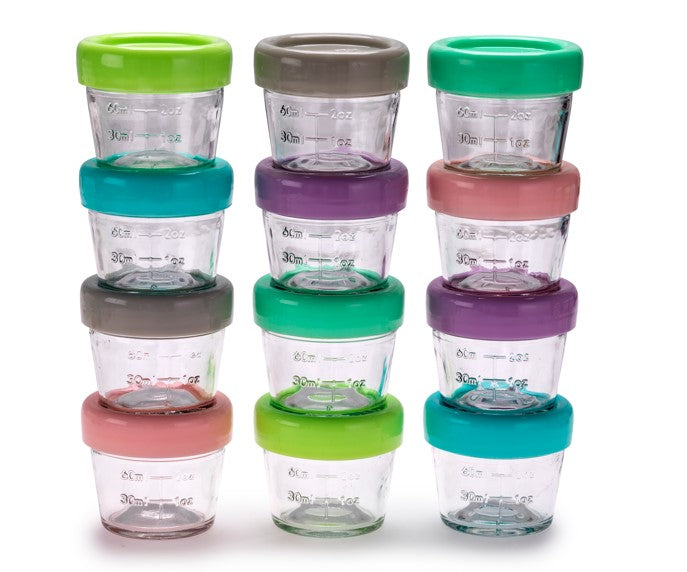  4 Packs Small Glass Baby Food Storage Containers with Lids and  Stackable Tray, Leakproof Small Airtight Glass Jars, 3 Ounce: Home & Kitchen