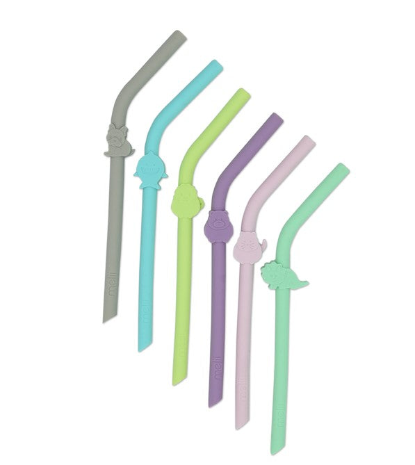 Silicone Animal Straws with Cleaning Brush